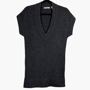 The Color Mustard Cashmere Long Sweater Vest Womens Small Gray Luxury Minimalist